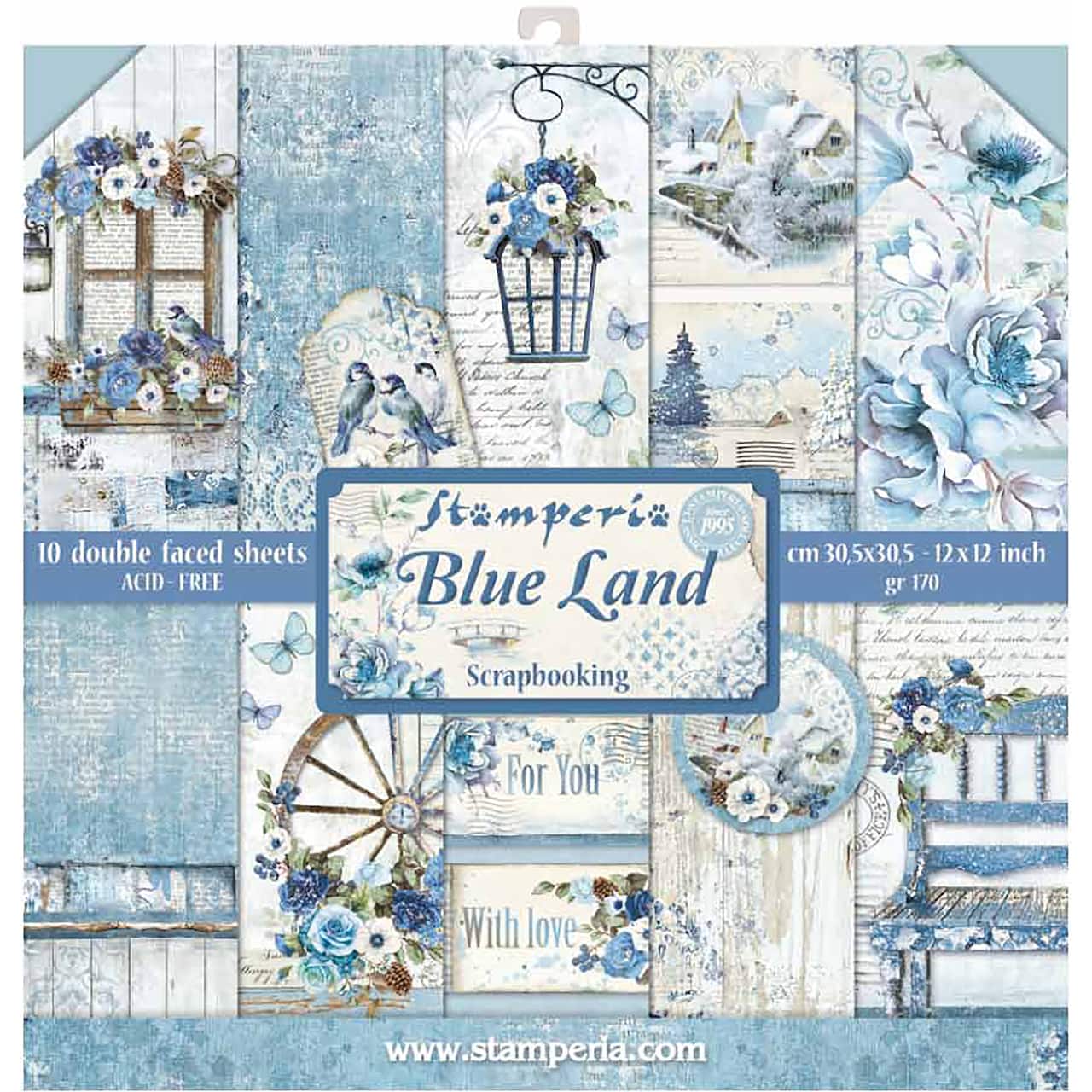 Stamperia Blue Land Double-Sided Paper Pad, 12&#x22; x 12&#x22;